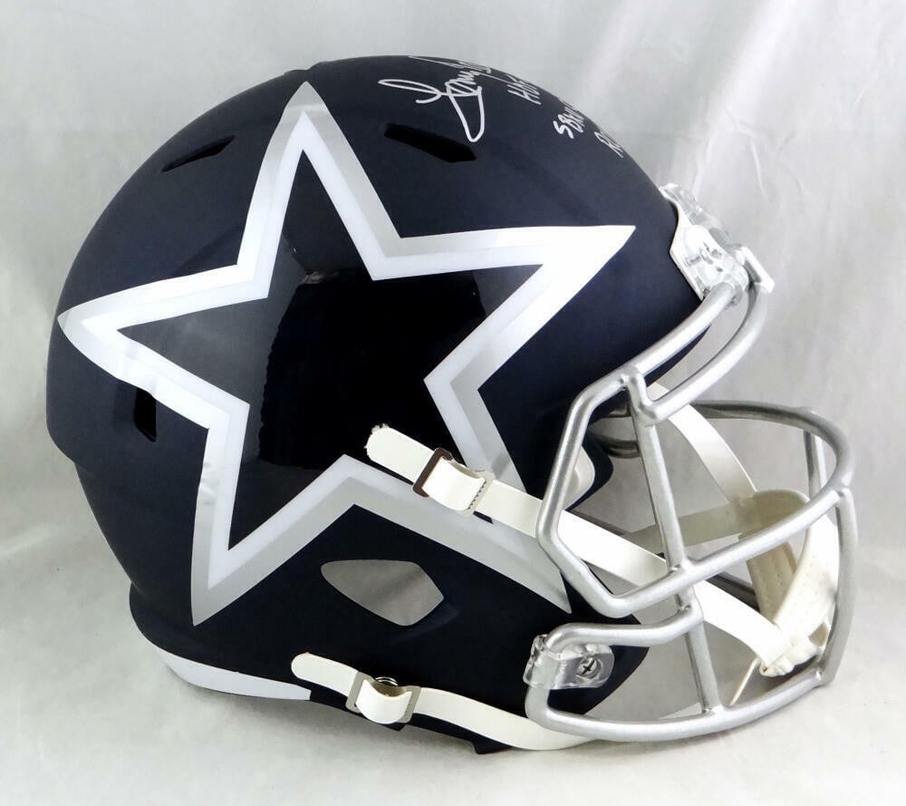 Beckett Auth Tony Dorsett Cowboys Full Size AMP Helmet 3 Inscriptions (1 of 6)
