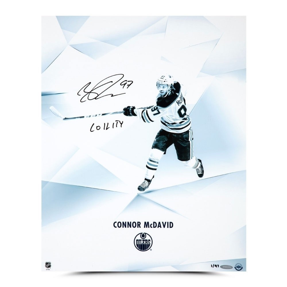 Connor McDavid Signed 16X20 Photo Inscribed Clarity Oilers Limited Edition #/97 (1 of 3)