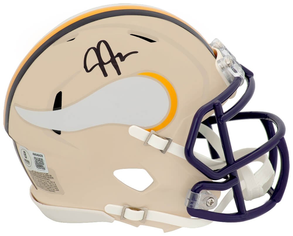 Justin Jefferson autographed Vikings Retro Riddell Speed mini helmet Beckett COA (1 of 1)