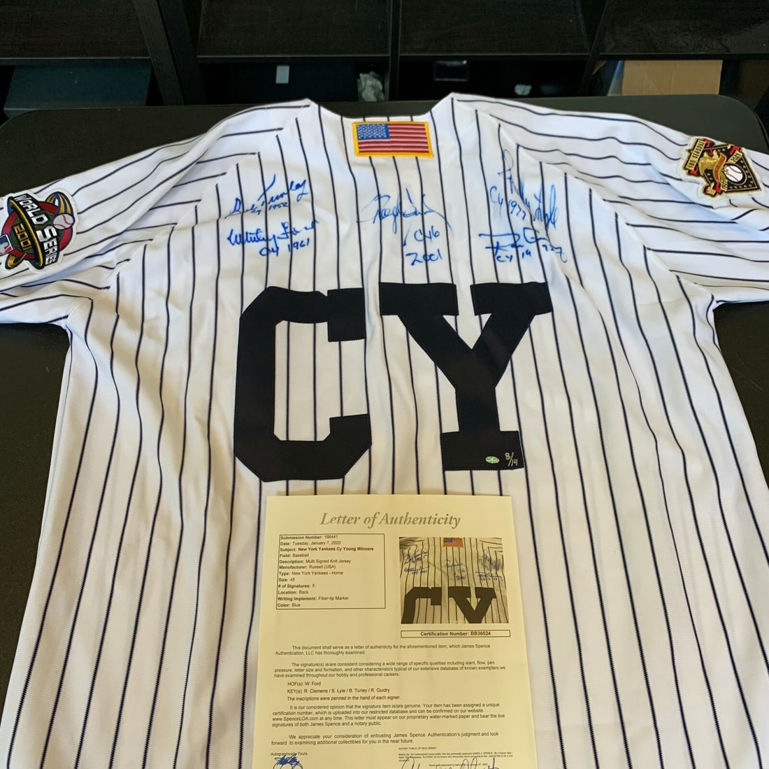 New York Yankees Cy Young Pitchers Multi Signed LE Jersey JSA Authenticated (1 of 12)