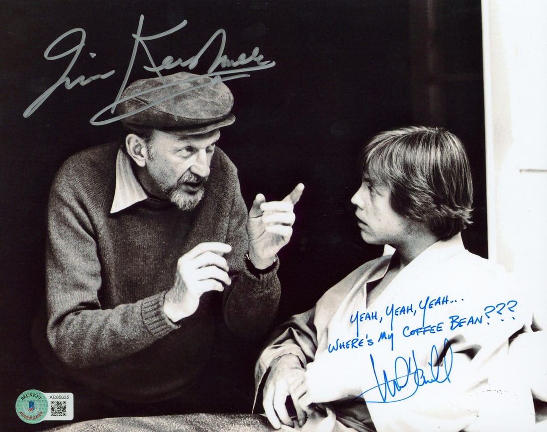 Mark Hamill Irvin Kershner Signed Star Wars 8x10 Photo BAS COA: Mark Hamill Irvin Kershner Signed Star Wars 8x10 Photo BAS COA This authentic 8x10 photograph features the iconic signatures of Mark Hamill and Irvin Kershner from the legendary film Star Wars: The Em