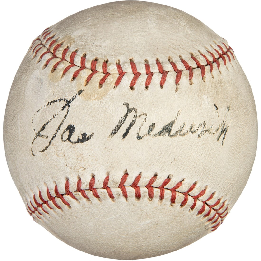 Joe Medwick Single Signed Baseball with PSA DNA JSA COA: Joe Medwick Single Signed Baseball with PSA DNA JSA COA This is a Joe Medwick single signed baseball, a prized collectible for baseball enthusiasts. The signature has been authenticated by both Profes