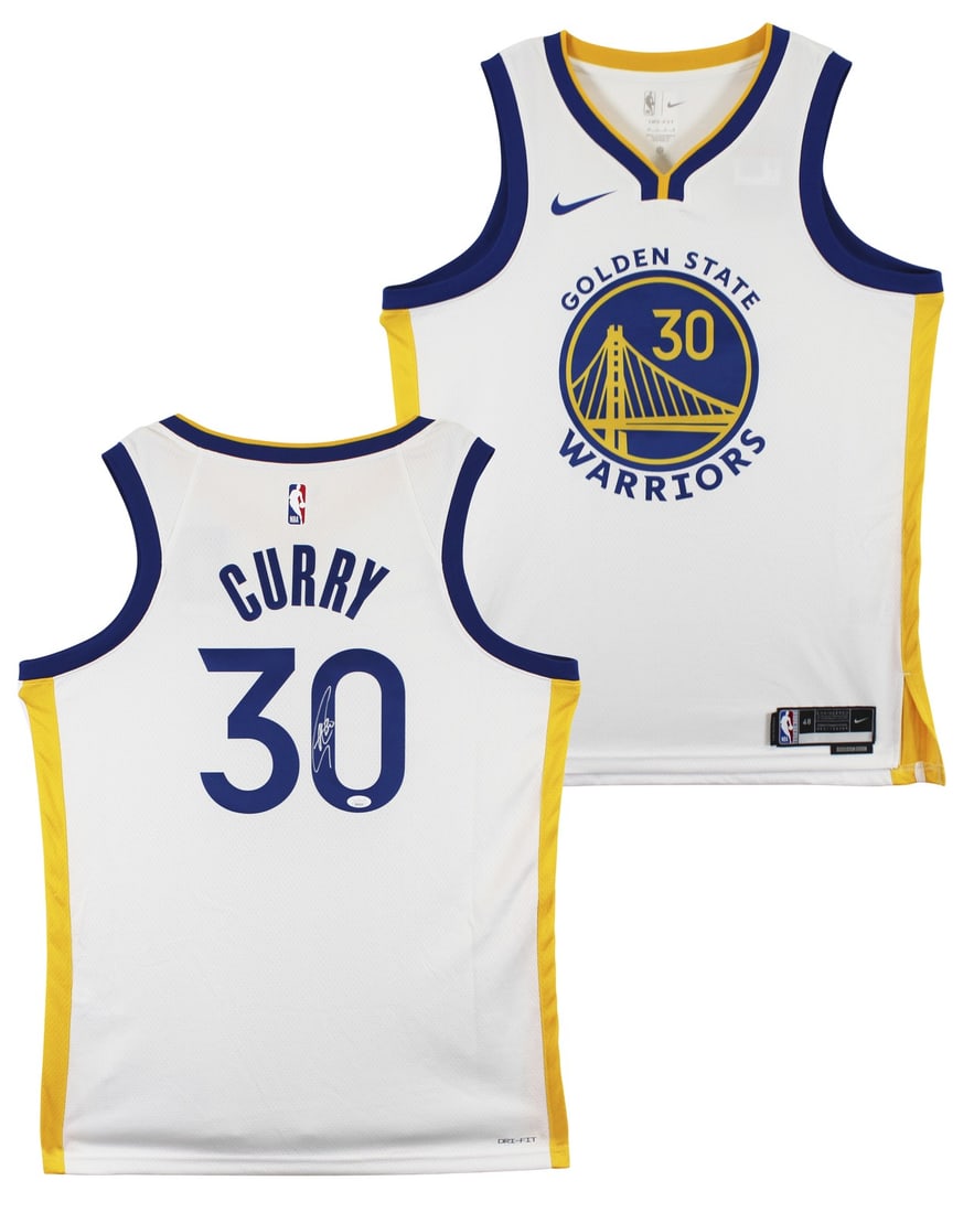 Stephen Curry autographed Nike Association Edition Swingman jersey JSA: Stephen Curry autographed Nike Association Edition Swingman jersey JSA This white Nike Association Edition Swingman jersey has been personally signed by Stephen Curry of the Golden State Warriors. The