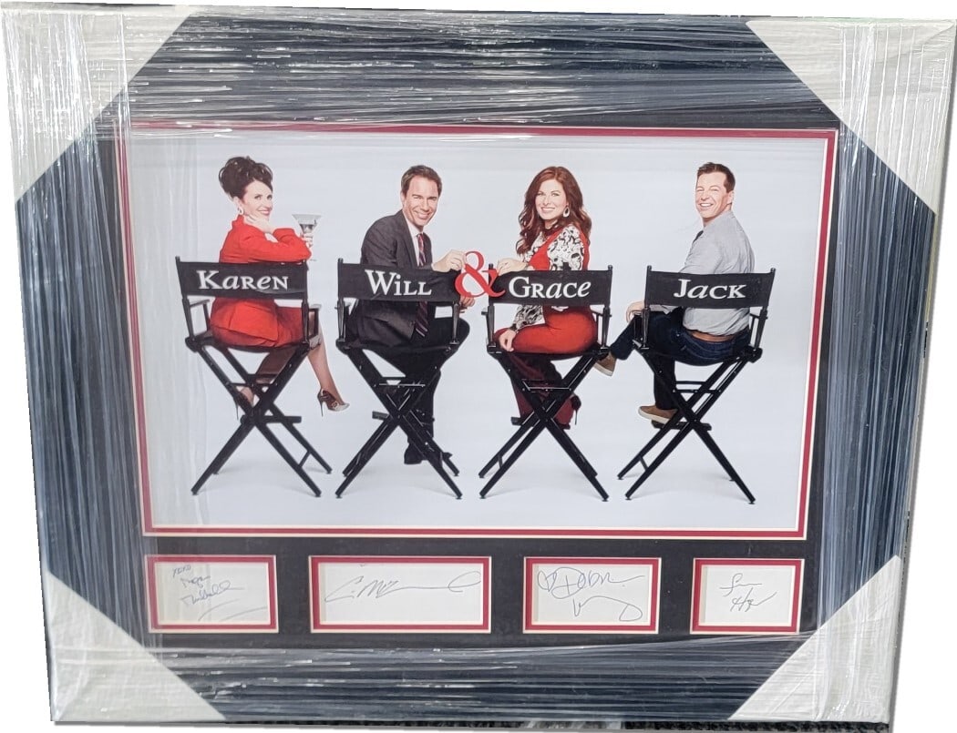 Framed Will and Grace cast autograph collage JSA 24x21 (1 of 3)