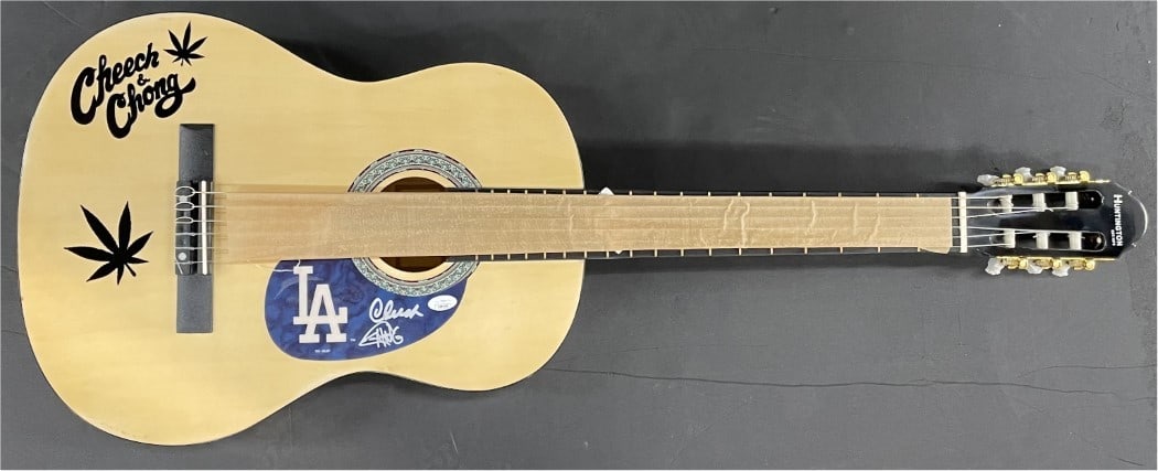 Los Angeles Dodgers Guitar Signed by Cheech and Chong JSA COA (1 of 3)