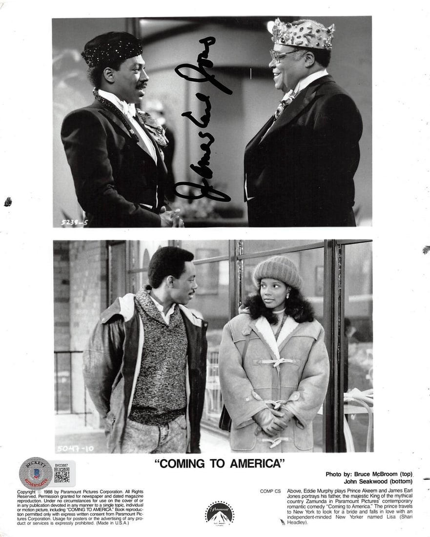 Autographed 8x10 Coming to America Photo James Earl Jones Beckett BK03887 (1 of 3)