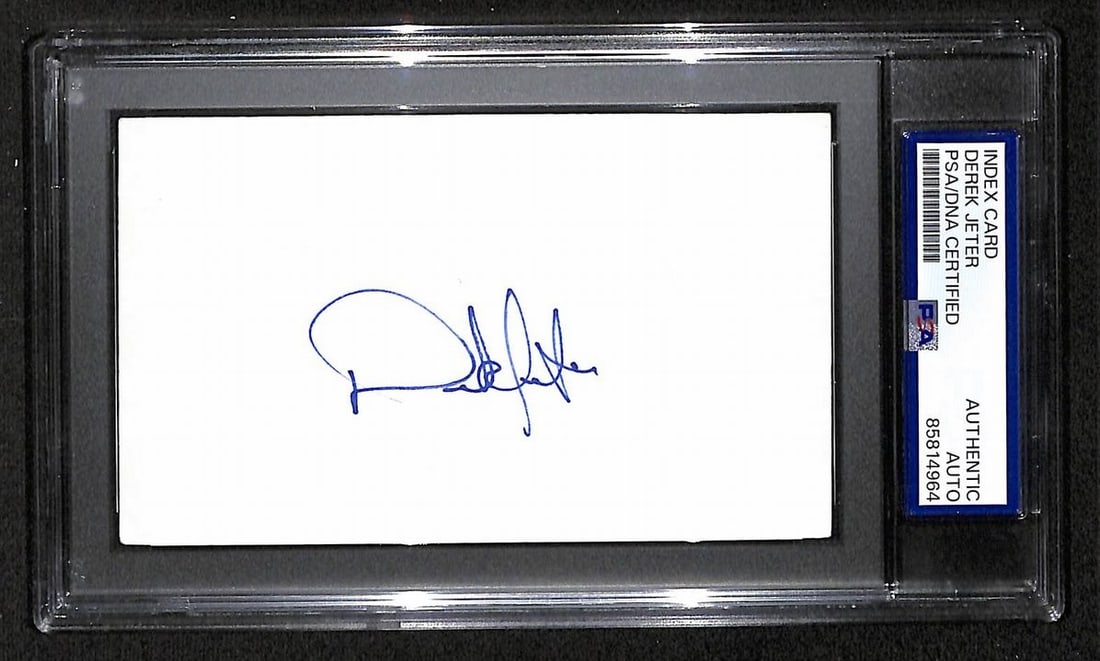 PSA DNA Derek Jeter Yankees HOF 3x5 Signed Index Card (1 of 2)