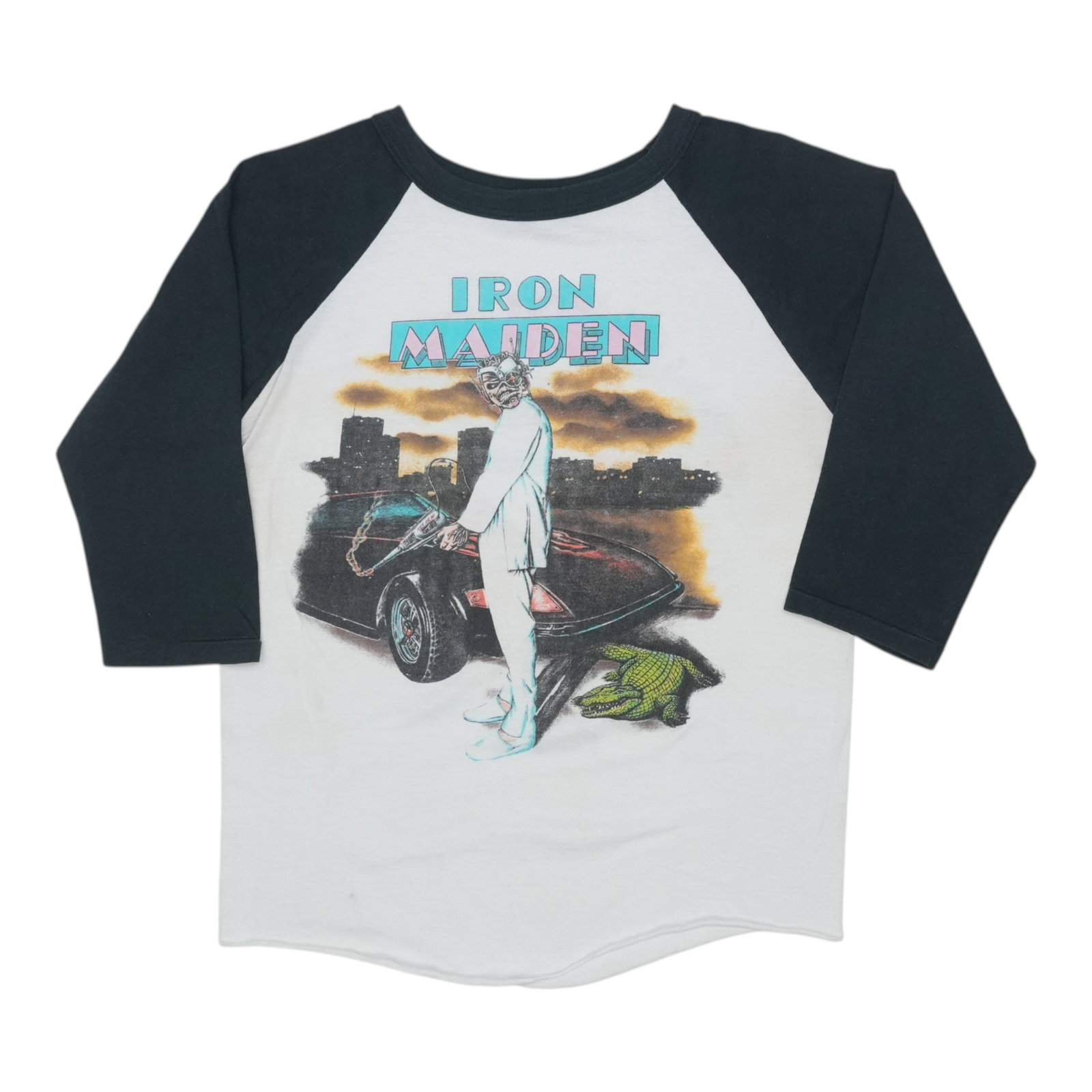 Vintage 1987 Iron Maiden Vice Is Nice Tour Poly Cotton Jersey Shirt: Vintage 1987 Iron Maiden Vice Is Nice Tour Poly Cotton Jersey Shirt This is an original vintage 1987 Iron Maiden Vice Is Nice Tour jersey shirt, featuring front and back graphics. Made from a 50/50 po