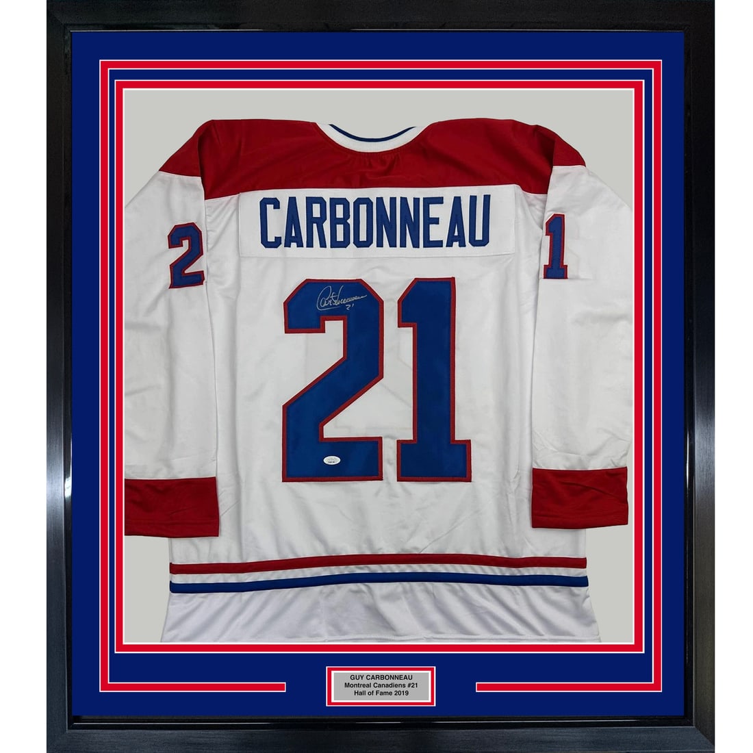 Guy Carbonneau Signed Montreal Canadiens Jersey Framed Display JSA 35x39 (1 of 2)