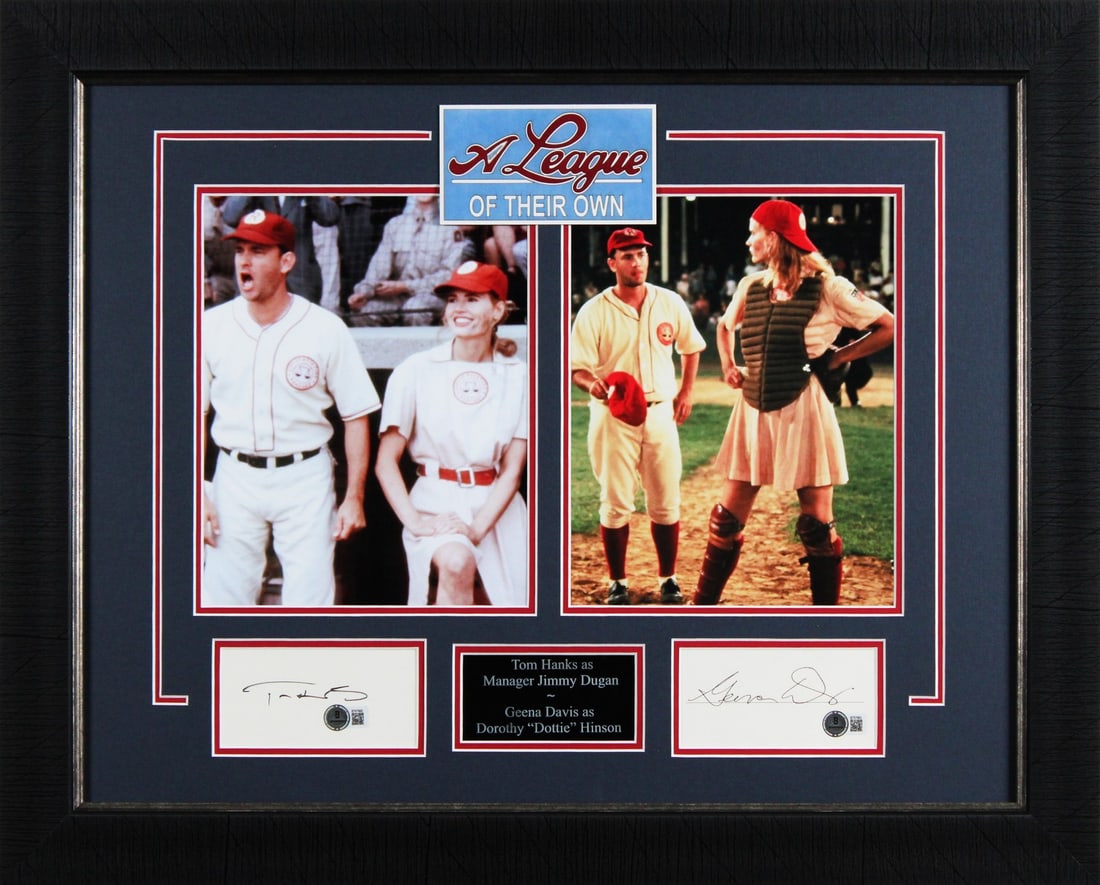 Framed Photo Signed by Tom Hanks and Geena Davis Beckett Authenticated (1 of 2)