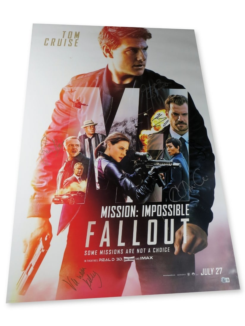 27X40 Mission Impossible Fallout Poster Signed by 6 Beckett Authenticated (1 of 6)