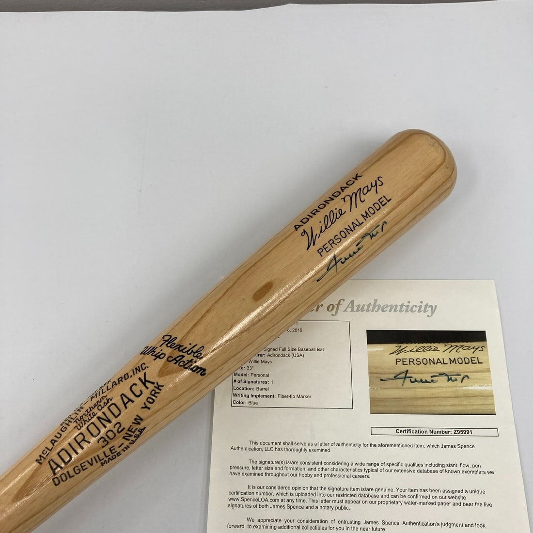 Willie Mays Signed Louisville Slugger Baseball Bat JSA Certified (1 of 5)