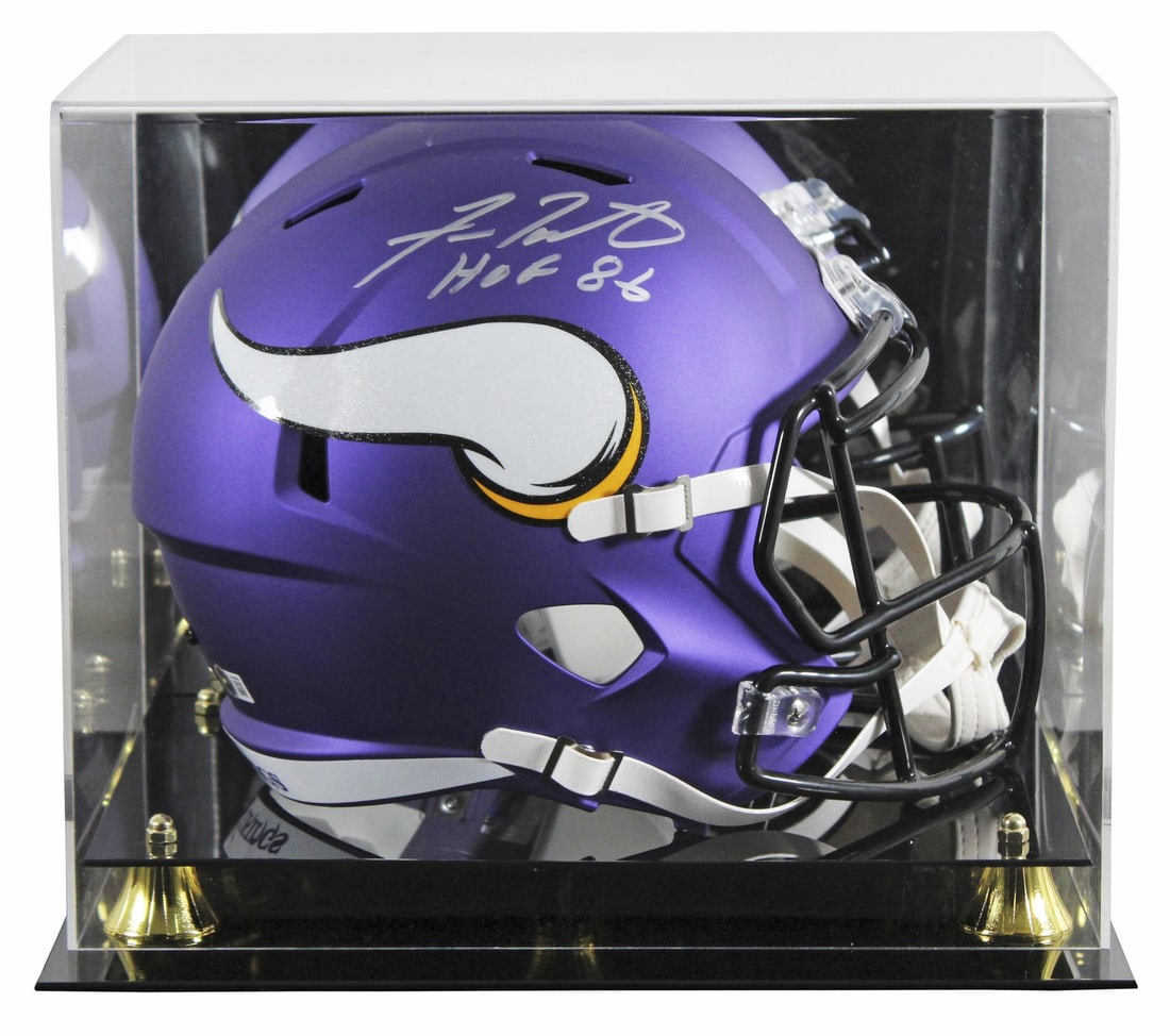 Fran Tarkenton Signed Vikings F/S Speed Helmet HOF 86 with Beckett Authentication: Fran Tarkenton Signed Vikings F/S Speed Helmet HOF 86 with Beckett Authentication This Minnesota Vikings full-size Speed replica helmet is personally signed by Fran Tarkenton, featuring a striking sil