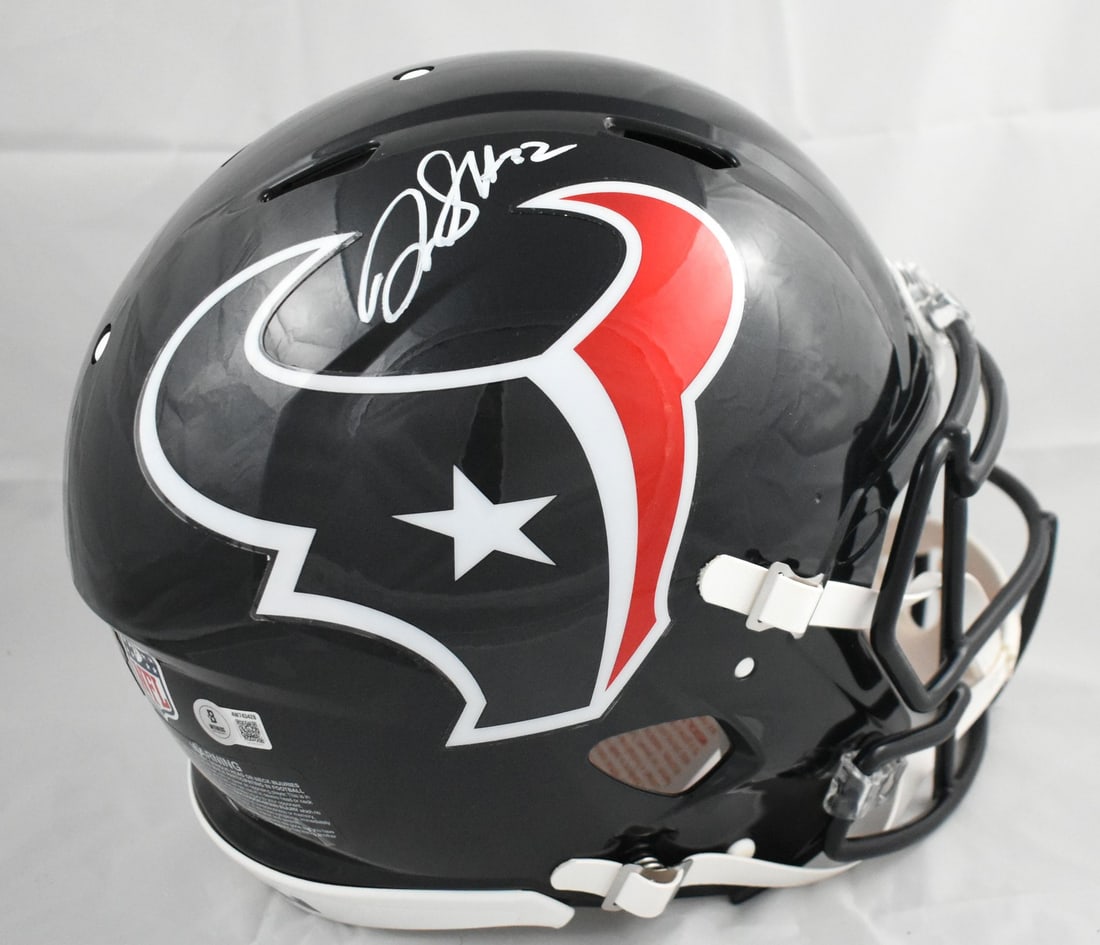 Houston Texans full size speed helmet signed by David Montgomery Beckett holo (1 of 6)