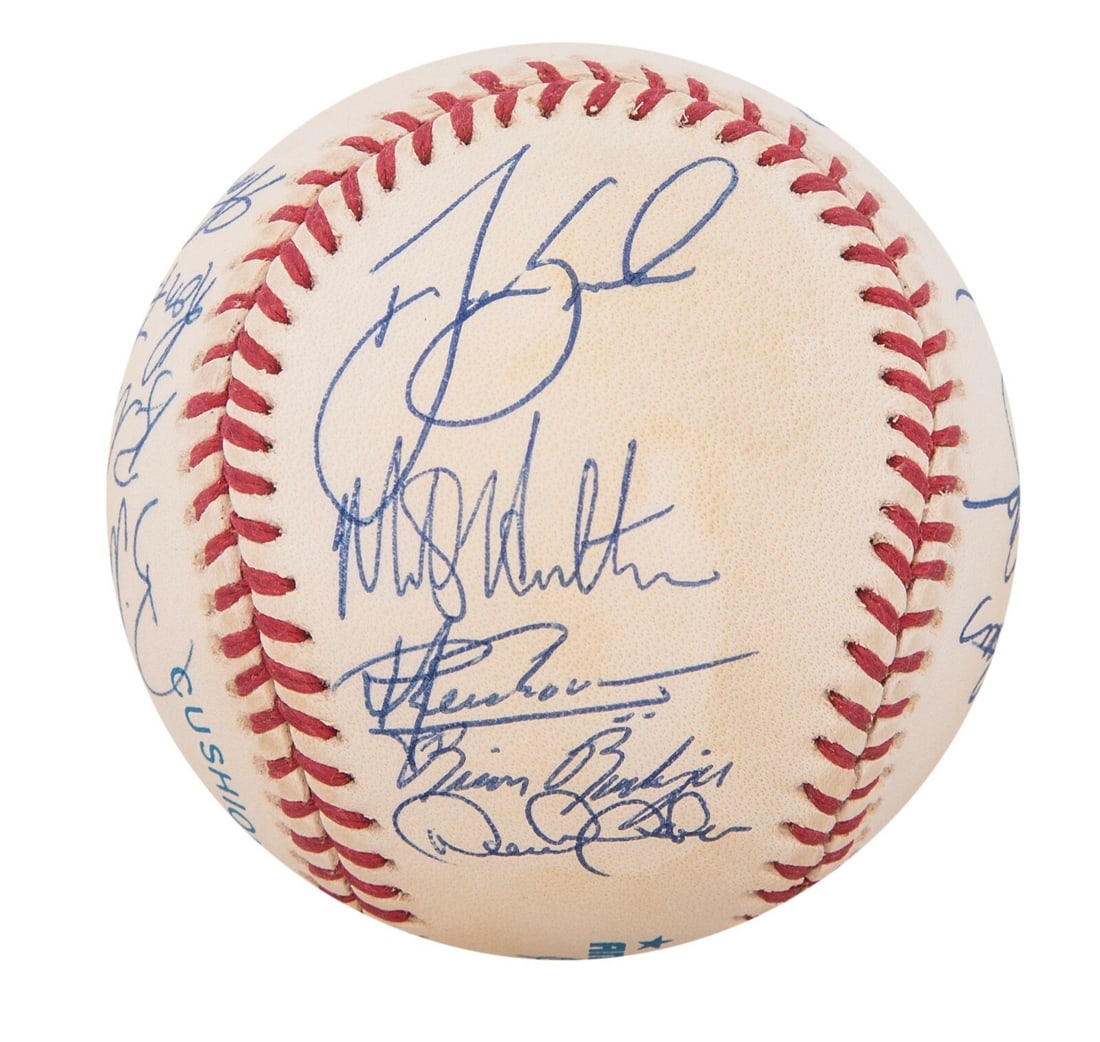 Beckett LOA Derek Jeter 20-Signature Columbus Clippers Baseball: Beckett LOA Derek Jeter 20-Signature Columbus Clippers Baseball This Official American League Gene A. Budig baseball is signed by 20 members of the 1995 Columbus Clippers, the AAA affiliate of the New