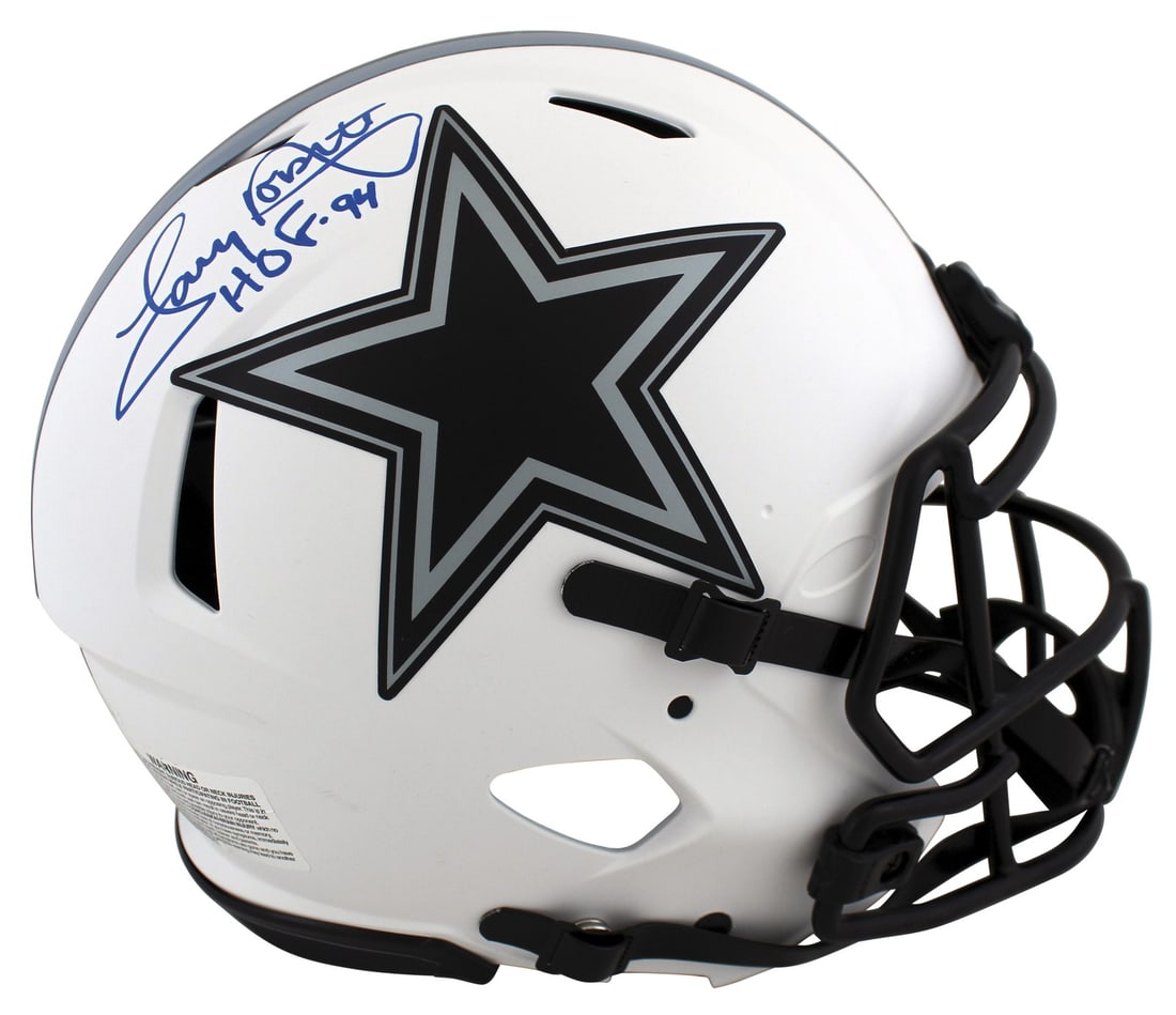Tony Dorsett Signed Dallas Cowboys Lunar Speed Proline Helmet HOF 94 JSA: Tony Dorsett Signed Dallas Cowboys Lunar Speed Proline Helmet HOF 94 JSA This is an original autographed Alternate Lunar Riddell Authentic Full Size Speed Proline helmet personally signed by Tony Dors