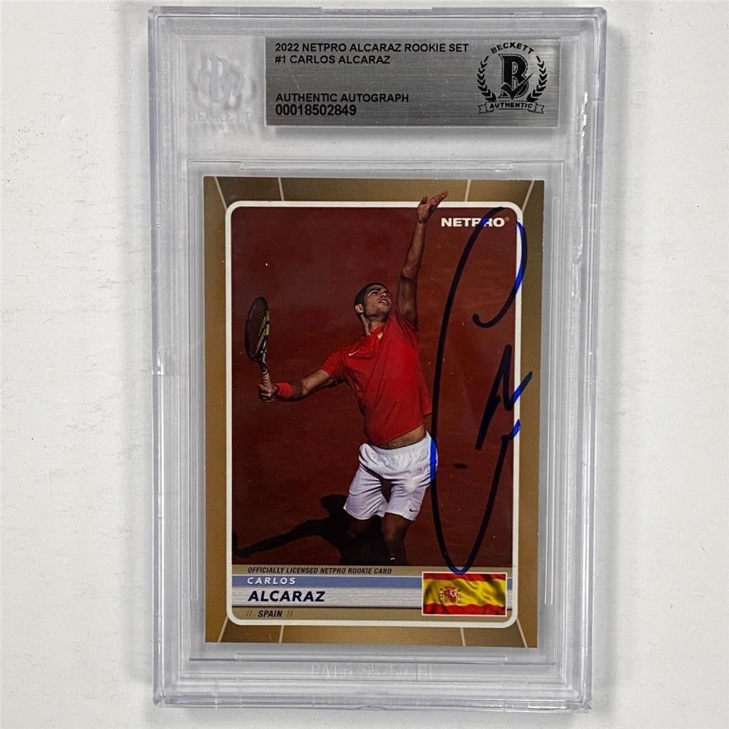 Carlos Alcaraz 2022 Netpro Rookie Autographed Tennis Card BAS (1 of 3)