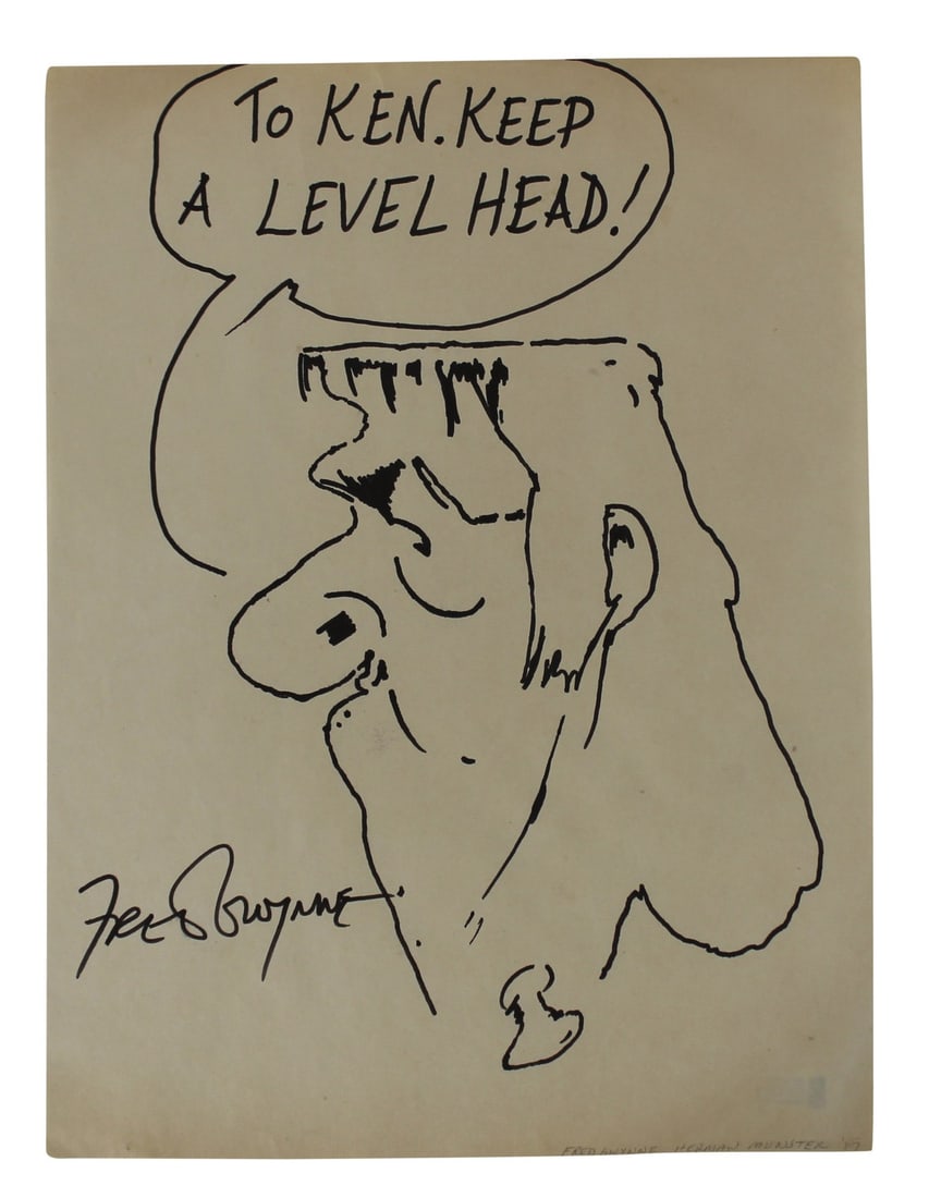 Herman Munster Sketch Signed by Fred Gwynne BAS Authenticated 8.25x11 (1 of 3)