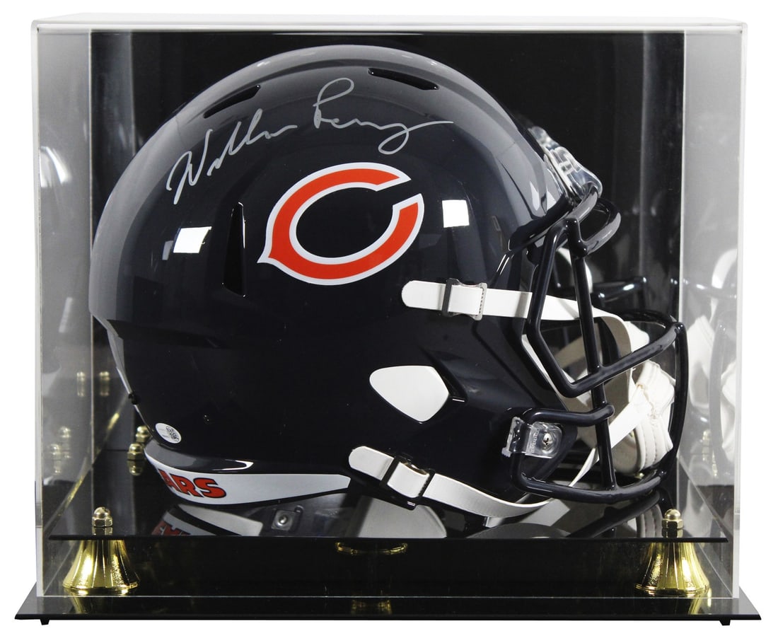 William Perry autographed Chicago Bears speed replica helmet with display case JSA (1 of 4)