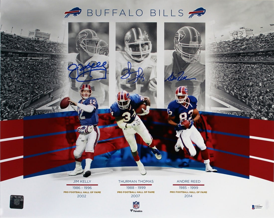 Buffalo Bills 16x20 photo signed by Jim Kelly Thurman Thomas Andre Reed Beckett (1 of 5)