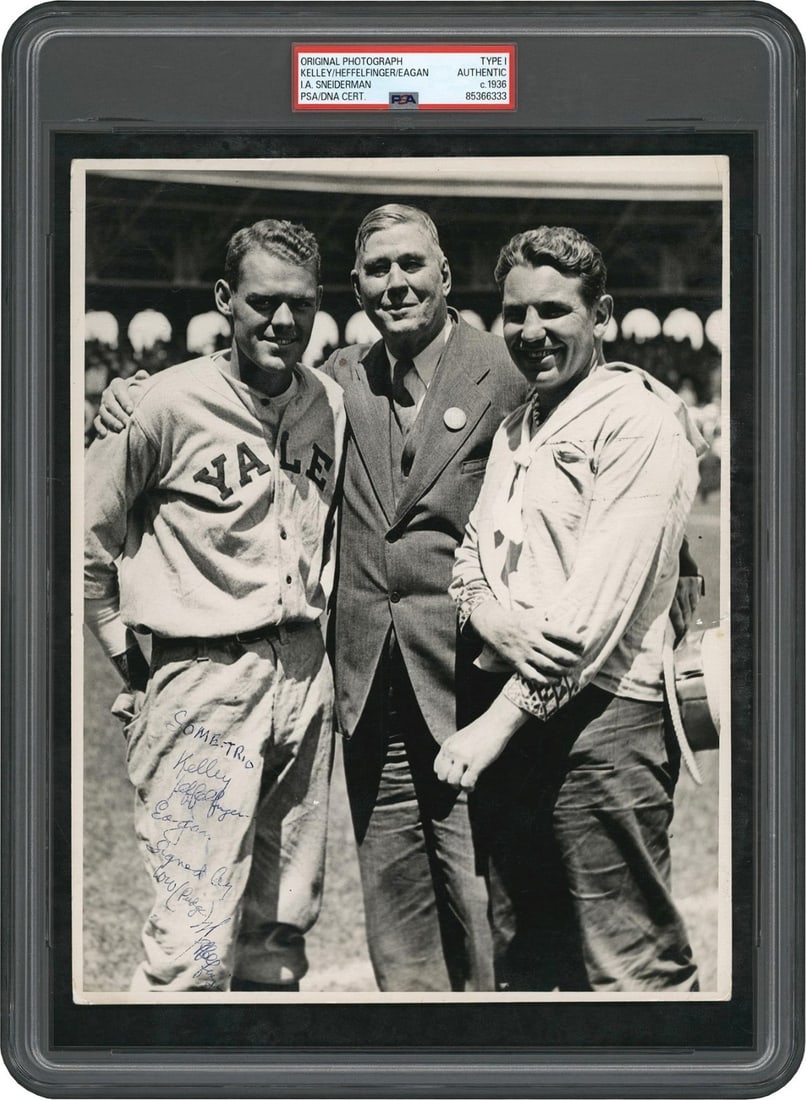 Pudge Heffelfinger Yale Signed Type 1 8x10 Photo PSA Certified: Pudge Heffelfinger Yale Signed Type 1 8x10 Photo PSA Certified Celebrate the legacy of William Walter "Pudge" Heffelfinger with this original 8x10 photo, signed and inscribed by the football pioneer h