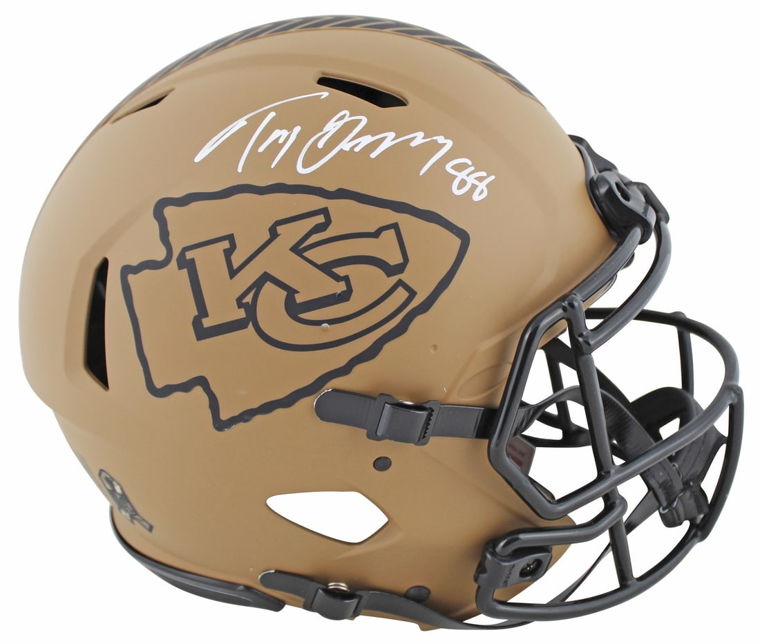Tony Gonzalez Autographed 2023 Salute To Service II Chiefs Proline Helmet BAS Witnessed: Tony Gonzalez Autographed 2023 Salute To Service II Chiefs Proline Helmet BAS Witnessed This Kansas City Chiefs Salute To Service II Riddell Authentic Full Size Speed Proline Helmet has been personall