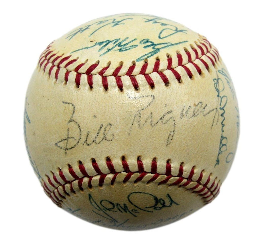 Baseball Signed by 25 1956 New York Giants Players Including Willie Mays: Baseball Signed by 25 1956 New York Giants Players Including Willie Mays This Vintage 1956 New York Giants baseball is a remarkable collectible, autographed by 25 players including legendary Willie Ma