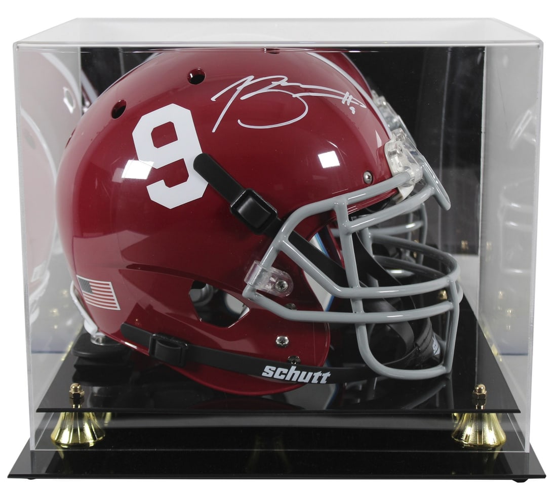 Bryce Young Autographed Alabama Helmet with Beckett Authentication: Bryce Young Autographed Alabama Helmet with Beckett Authentication This authentic full-size Schutt Proline helmet features the signature of Bryce Young, the renowned quarterback from the Alabama Crims