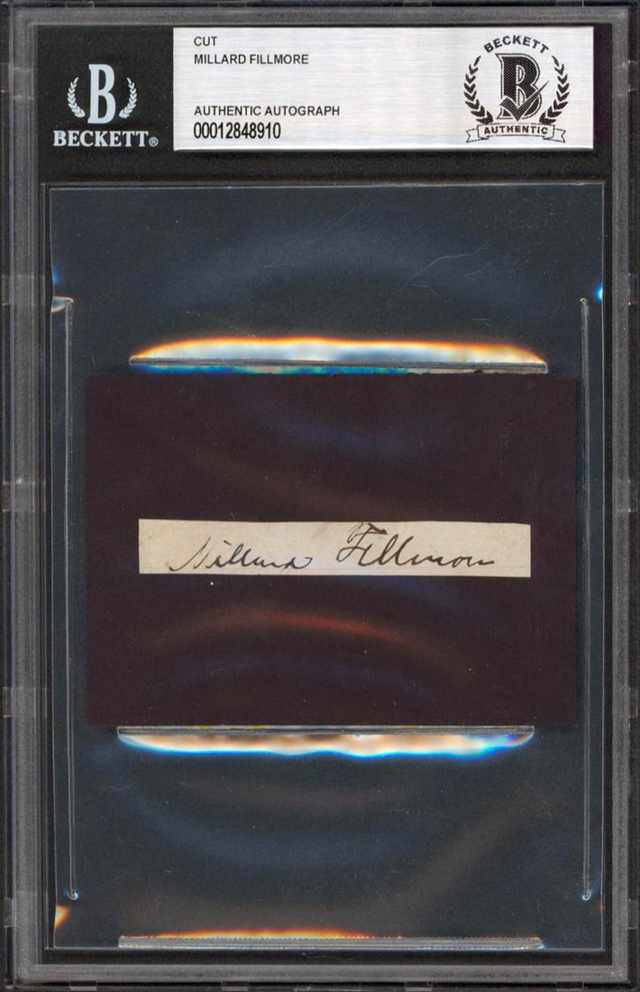 Beckett Slabbed Millard Fillmore 4x2.75 Signed Cut (1 of 5)