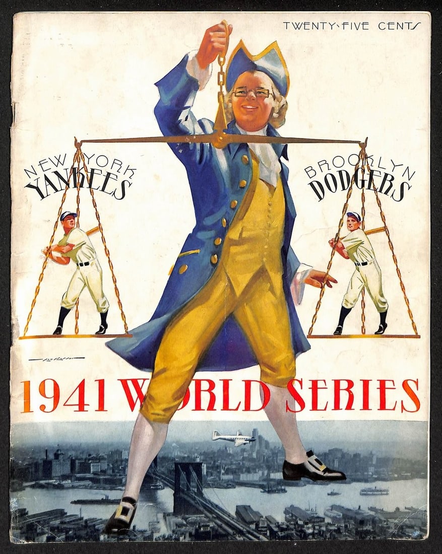 1941 Baseball Program Yankees Dodgers World Series Unscored Original (1 of 5)
