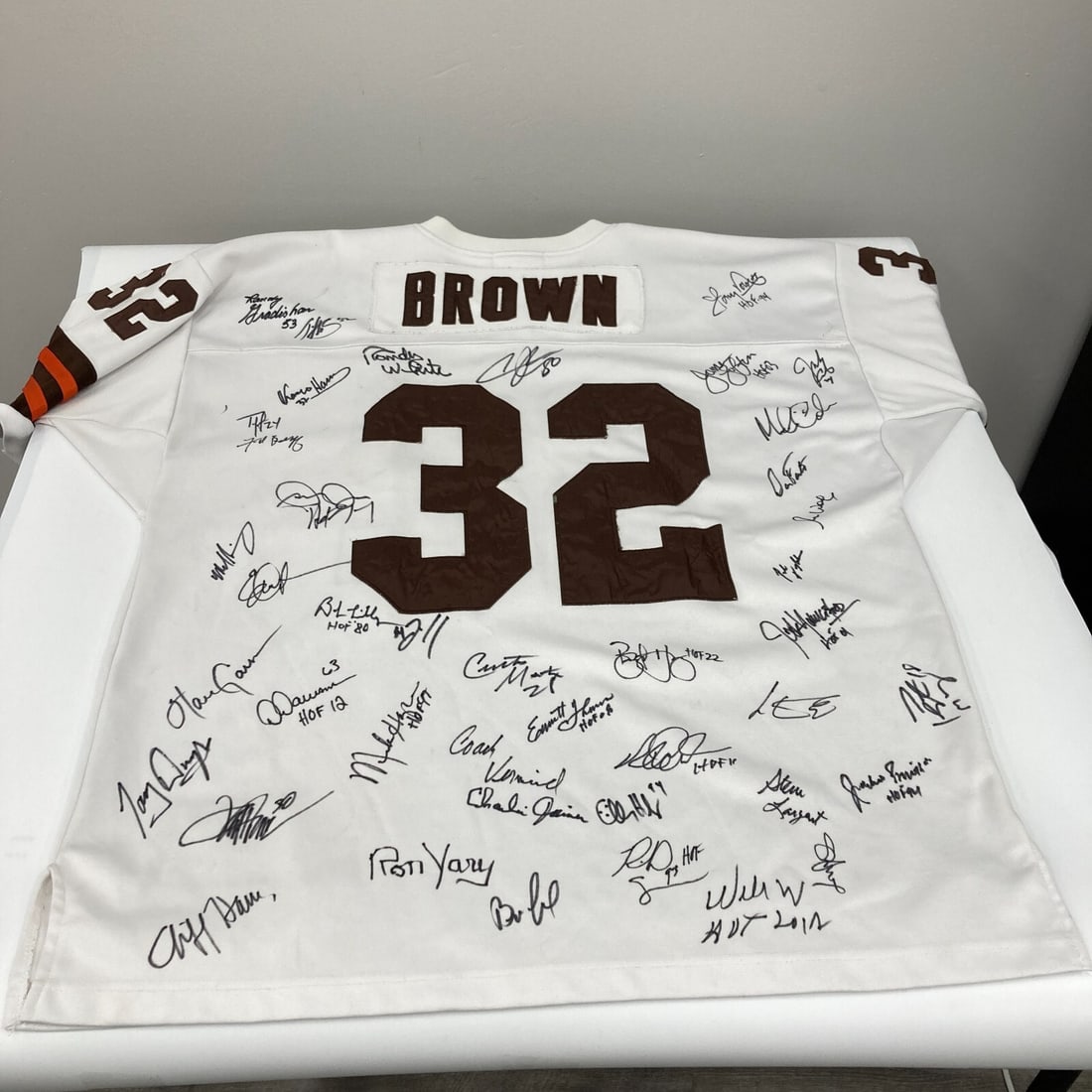 Mitchell & Ness NFL Hall of Fame Jersey with 40+ Signatures JSA COA (1 of 14)
