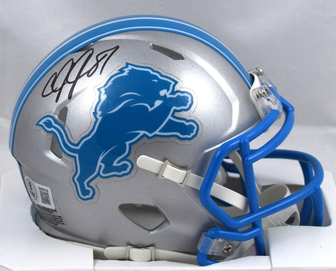 Detroit Lions Mini Speed Helmet Signed by Calvin Johnson Beckett Hologram (1 of 3)
