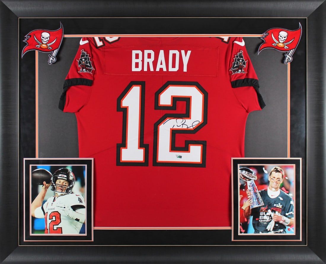 Tom Brady Buccaneers framed red Nike jersey Fanatics authenticated (1 of 2)