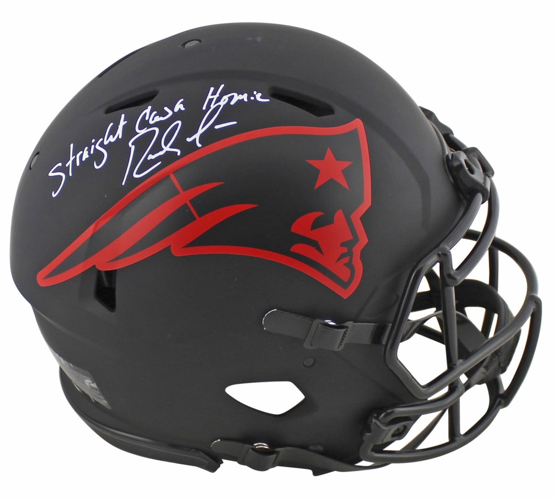 Randy Moss Signed New England Patriots Eclipse Speed Helmet BAS Witnessed (1 of 9)
