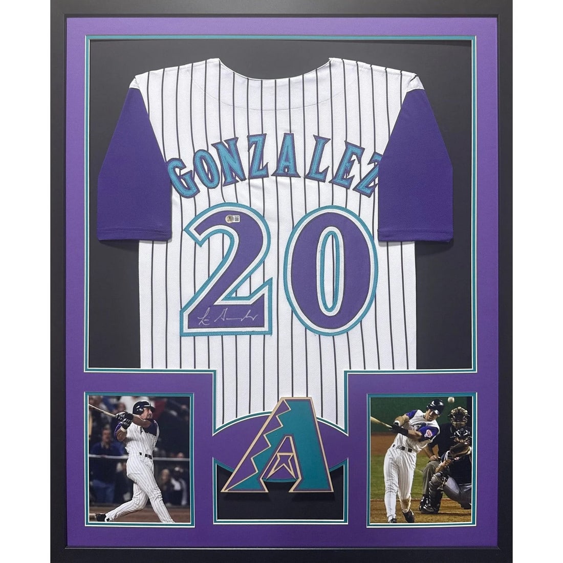 Beckett Authenticated Luis Gonzalez Arizona Diamondbacks Framed Jersey (1 of 2)