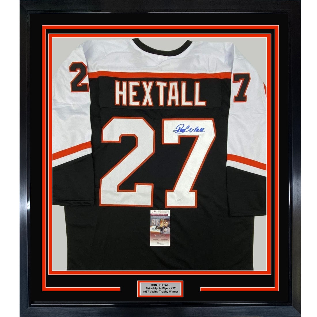 Framed Ron Hextall Signed Philadelphia Flyers Jersey JSA COA 33x42 (1 of 2)