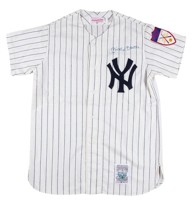 Mickey Mantle Signed 1951 Yankees Rookie Jersey Mitchell & Ness JSA COA (1 of 7)