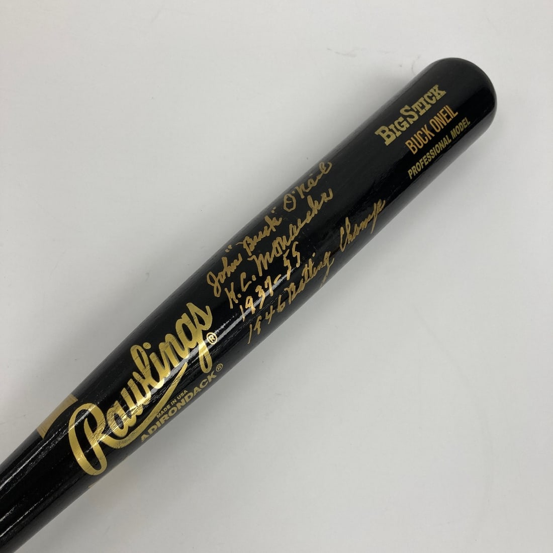 PSA DNA John Buck O'Neil Signed Rawlings Bat with Monarchs Inscription (1 of 5)