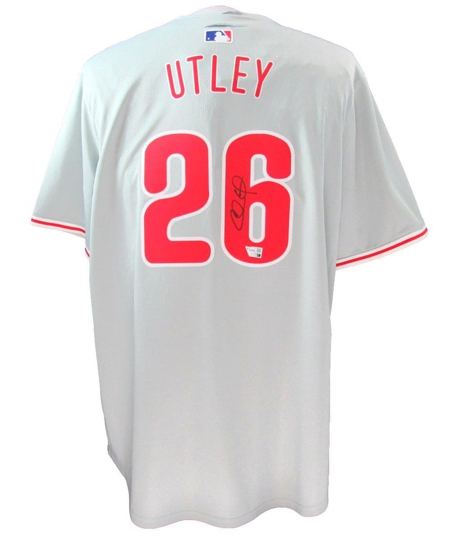 Chase Utley Signed Gray Nike Jersey Phillies XL Fanatics Authenticated: Chase Utley Signed Gray Nike Jersey Phillies XL Fanatics Authenticated Offered is a Chase Utley Signed Gray Nike Baseball Jersey from the Philadelphia Phillies in Size XL. This original piece is authe