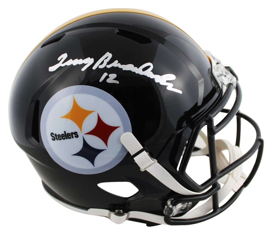 Pittsburgh Steelers Speed Replica Helmet Signed by Terry Bradshaw Beckett Witnessed (1 of 3)