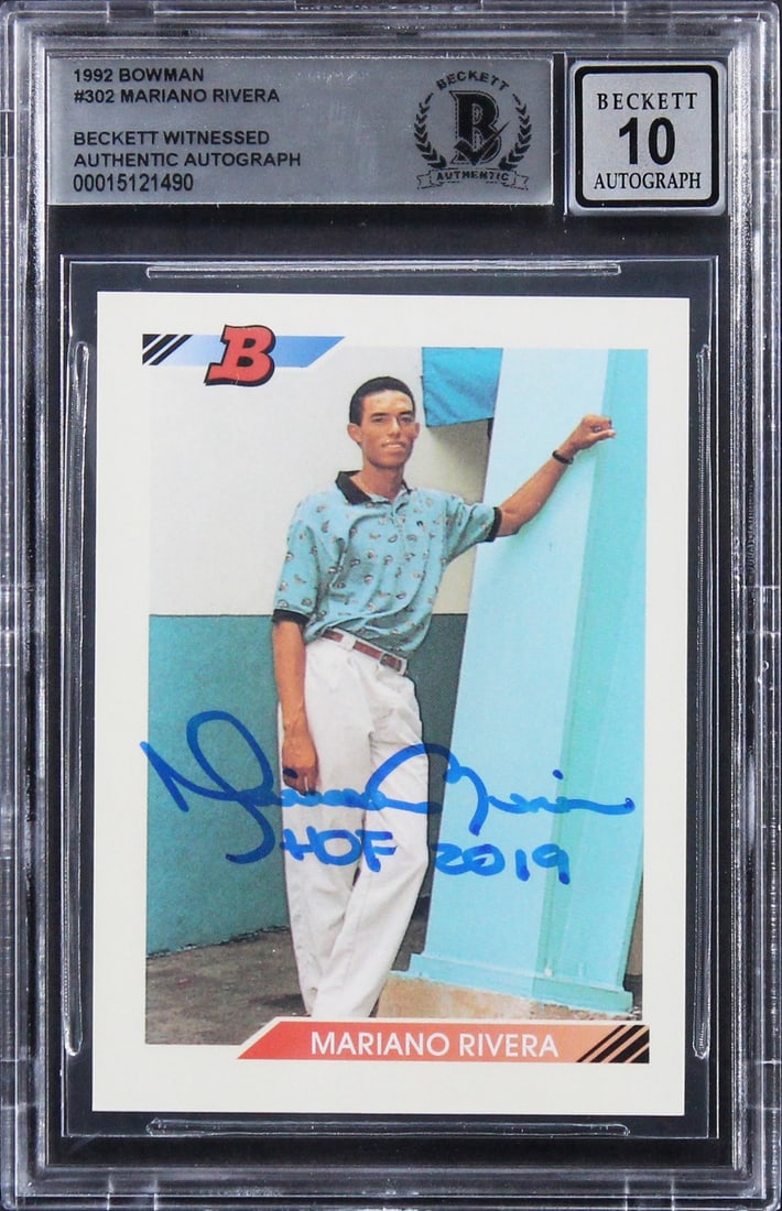 Mariano Rivera Signed 1992 Bowman #302 RC HOF 2019 Gem Mint 10 Beckett Authentic (1 of 2)