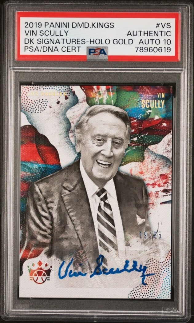 PSA 10 Vin Scully Holo Gold Auto 2019 Panini Diamond Kings #VS (1 of 2)