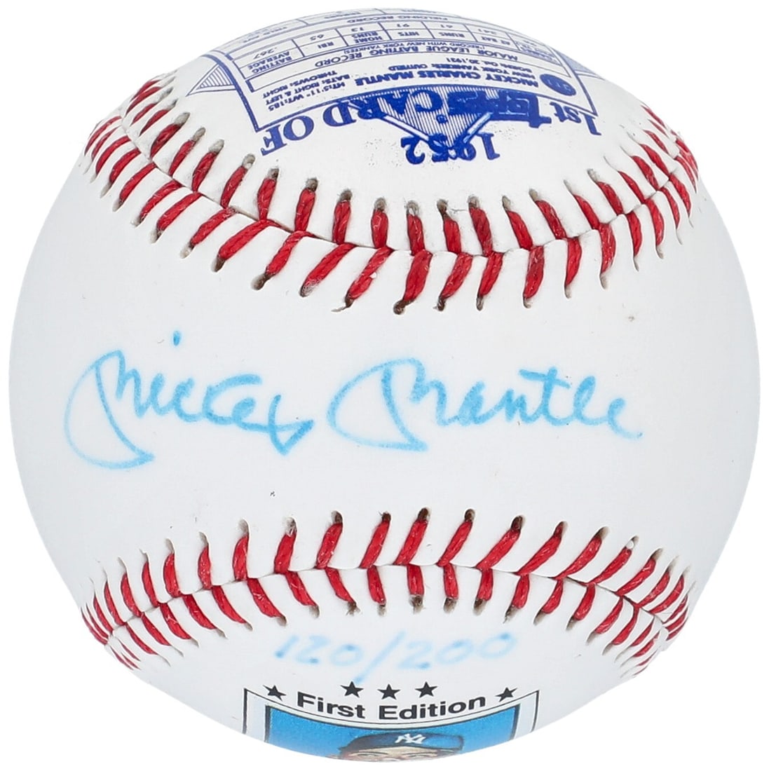 Mickey Mantle 1952 Topps Signed Baseball with Beckett COA (1 of 8)