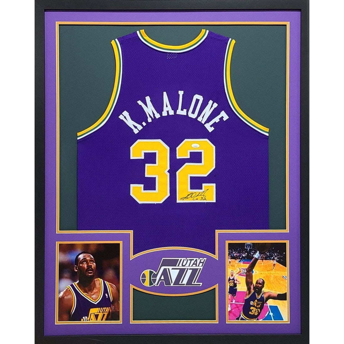 Karl Malone Signed Jersey Framed Authentic JSA Utah Jazz: Karl Malone Signed Jersey Framed Authentic JSA Utah Jazz Celebrate the legacy of basketball legend Karl Malone with this autographed framed jersey. This stunning piece features a meticulously crafted 
