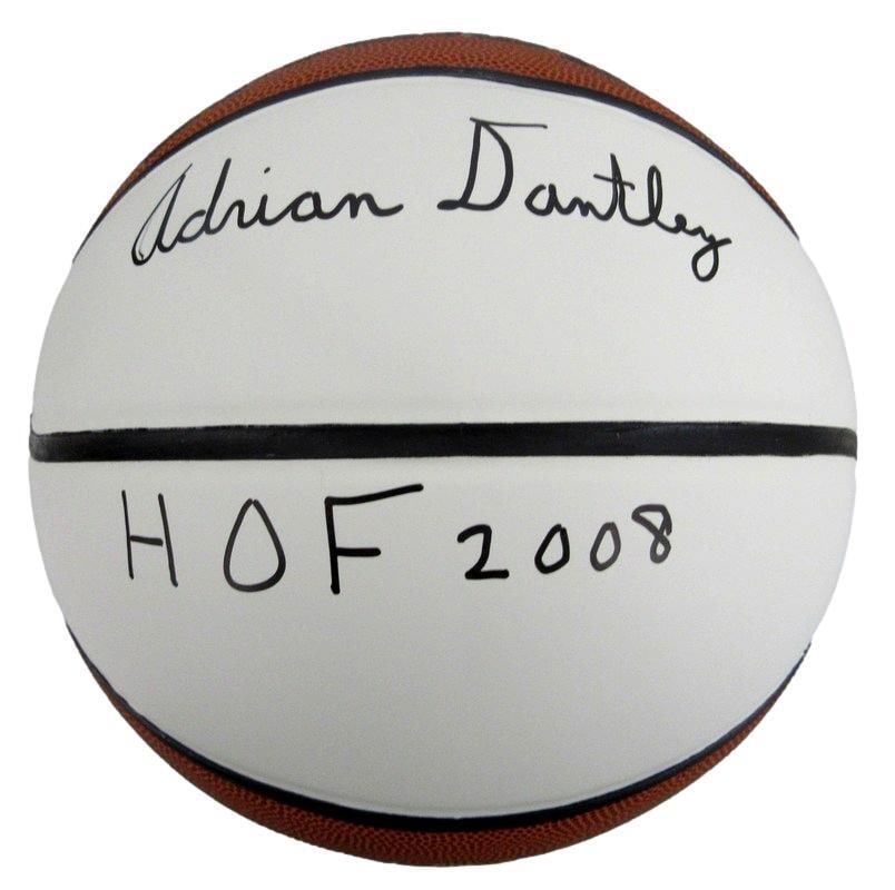 Adrian Dantley HOF Autographed Basketball Utah Jazz BAS Beckett: Adrian Dantley HOF Autographed Basketball Utah Jazz BAS Beckett This is an original basketball autographed and inscribed by Adrian Dantley, a Hall of Fame player, featuring the inscription "HOF 2008".