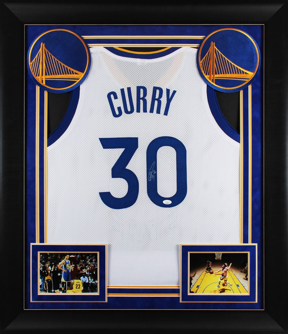 Stephen Curry Signed White Framed Jersey JSA Certified Golden State Warriors: Stephen Curry Signed White Framed Jersey JSA Certified Golden State Warriors Add a touch of basketball history to your collection with this authentic autographed white pro style framed jersey signed b