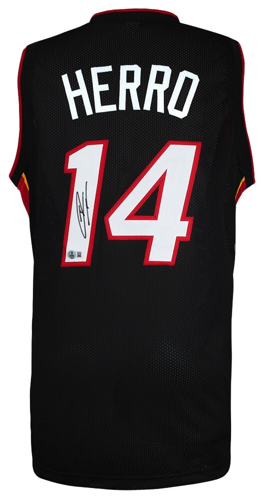 Tyler Herro Signed Miami Heat Black Basketball Jersey Beckett COA: Tyler Herro Signed Miami Heat Black Basketball Jersey Beckett COA This is a pre-owned black custom basketball jersey signed by Tyler Herro, a prominent player for the Miami Heat. The jersey is size XL