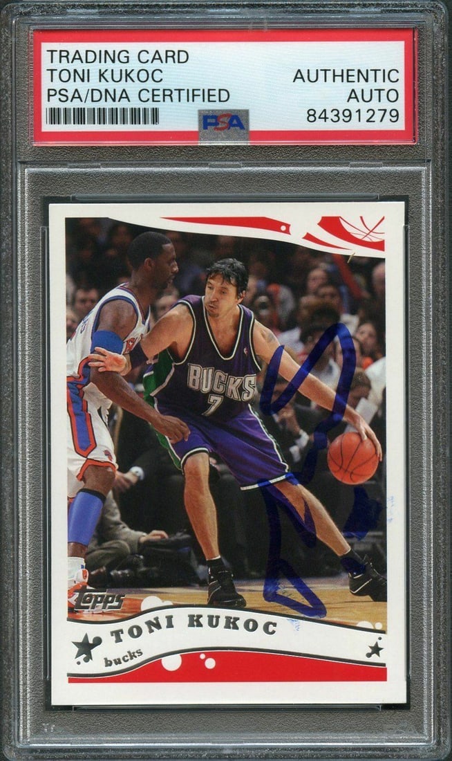 Toni Kukoc Autographed 2005-06 Topps Card PSA DNA Authenticated (1 of 2)