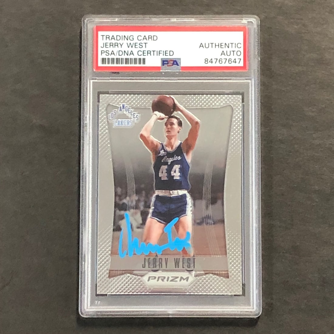 2012-13 Panini Prizm #172 Jerry West Signed Card PSA Authenticated: 2012-13 Panini Prizm #172 Jerry West Signed Card PSA Authenticated This listing features a 2012-13 Panini Prizm #172 basketball card, prominently signed by legendary player Jerry West. The autograph h