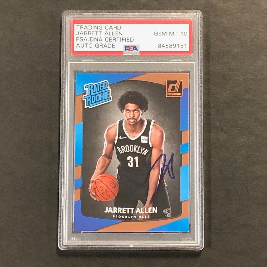 2017 Donruss Rated Rookie #179 Jarrett Allen Signed Card AUTO 10 PSA (1 of 2)